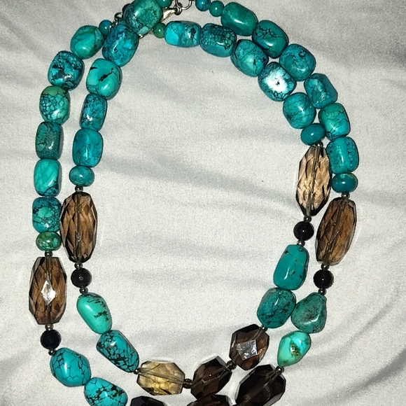 Turquoise Double Strand Necklace - Picture 1 of 5